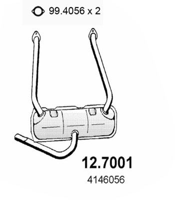  127001 ASSO Глушитель выхлопных газов конечный