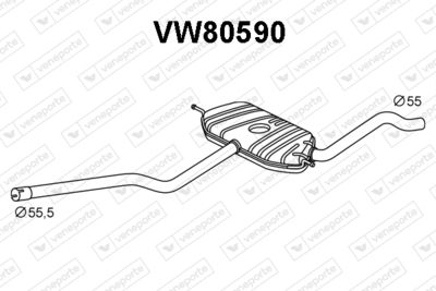  VW80590 VENEPORTE Средний глушитель выхлопных газов