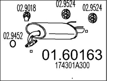  0160163 MTS Глушитель выхлопных газов конечный