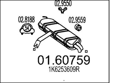  0160759 MTS Глушитель выхлопных газов конечный