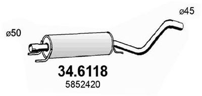  346118 ASSO Средний глушитель выхлопных газов