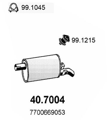  407004 ASSO Глушитель выхлопных газов конечный