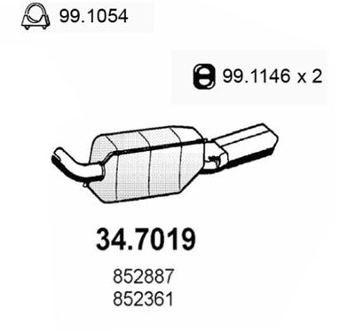  347019 ASSO Глушитель выхлопных газов конечный