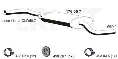  176057 ERNST Средний глушитель выхлопных газов