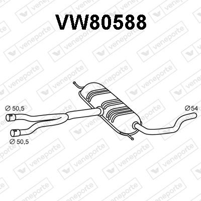  VW80588 VENEPORTE Средний глушитель выхлопных газов