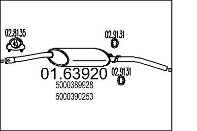  0163920 MTS Глушитель выхлопных газов конечный