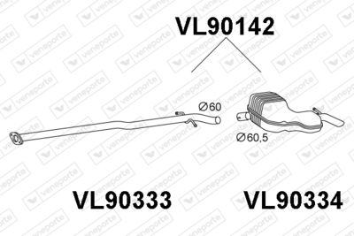  VL90142 VENEPORTE Глушитель выхлопных газов конечный