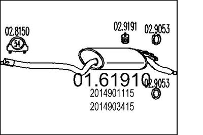  0161910 MTS Глушитель выхлопных газов конечный