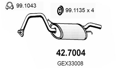  427004 ASSO Глушитель выхлопных газов конечный