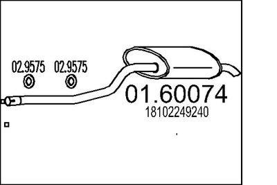  0160074 MTS Глушитель выхлопных газов конечный