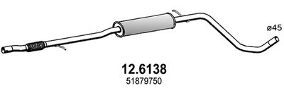  126138 ASSO Средний глушитель выхлопных газов