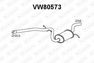  VW80573 VENEPORTE Средний глушитель выхлопных газов