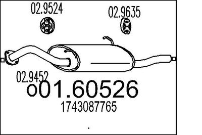  0160526 MTS Глушитель выхлопных газов конечный