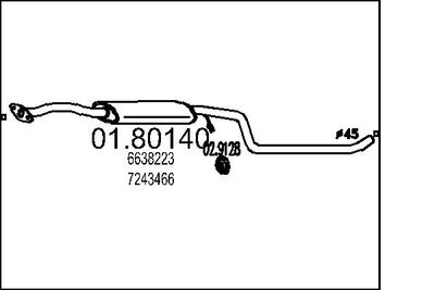  0180140 MTS Средний глушитель выхлопных газов