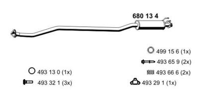  680134 ERNST Средний глушитель выхлопных газов