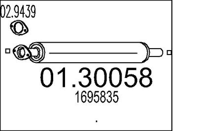  0130058 MTS Предглушитель выхлопных газов