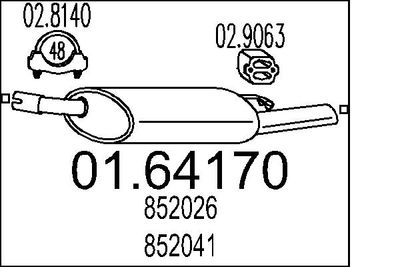  0164170 MTS Глушитель выхлопных газов конечный