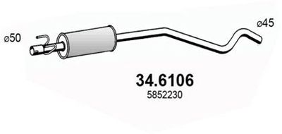  346106 ASSO Средний глушитель выхлопных газов