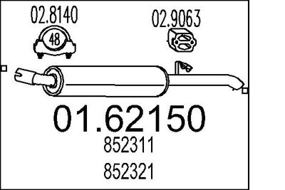  0162150 MTS Глушитель выхлопных газов конечный