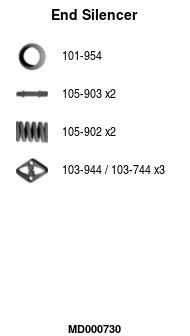  MD000730 FA1 Глушитель выхлопных газов конечный