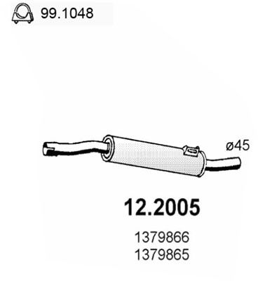  122005 ASSO Предглушитель выхлопных газов