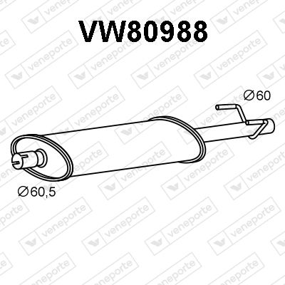  VW80988 VENEPORTE Предглушитель выхлопных газов