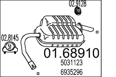  0168910 MTS Глушитель выхлопных газов конечный