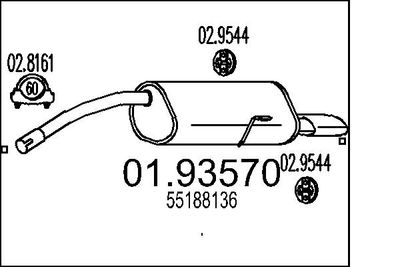  0193570 MTS Глушитель выхлопных газов конечный