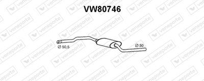  VW80746 VENEPORTE Предглушитель выхлопных газов