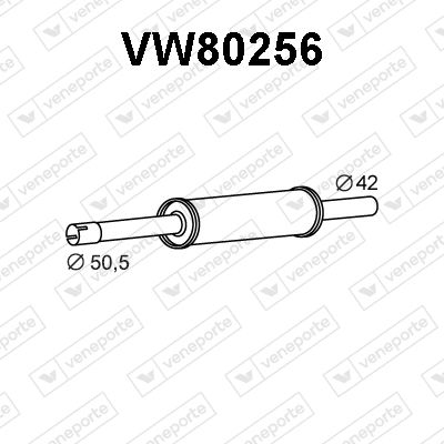  VW80256 VENEPORTE Средний глушитель выхлопных газов