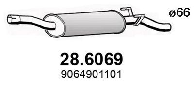  286069 ASSO Средний глушитель выхлопных газов