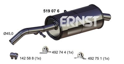  519076 ERNST Глушитель выхлопных газов конечный