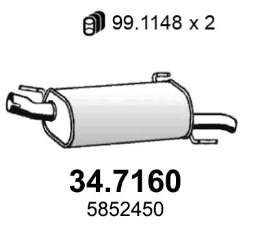  347160 ASSO Глушитель выхлопных газов конечный