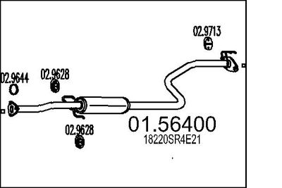  0156400 MTS Средний глушитель выхлопных газов