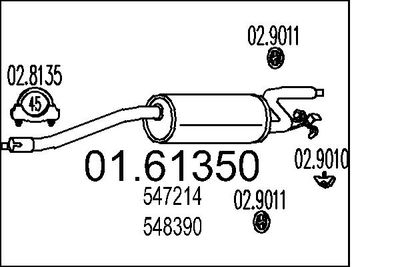  0161350 MTS Глушитель выхлопных газов конечный