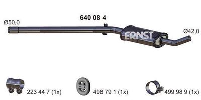  640084 ERNST Средний глушитель выхлопных газов
