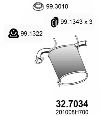  327034 ASSO Глушитель выхлопных газов конечный