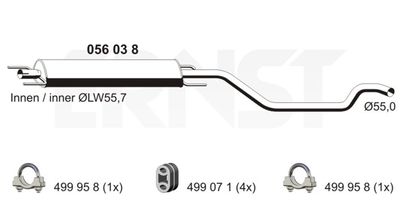  056038 ERNST Средний глушитель выхлопных газов