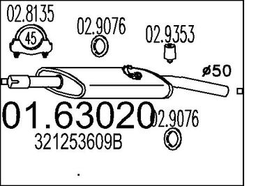  0163020 MTS Глушитель выхлопных газов конечный