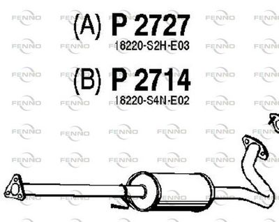  P2714 FENNO Средний глушитель выхлопных газов