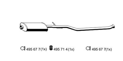  500272 ERNST Средний глушитель выхлопных газов