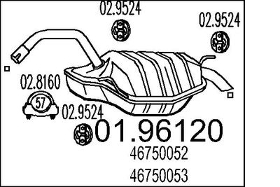  0196120 MTS Глушитель выхлопных газов конечный