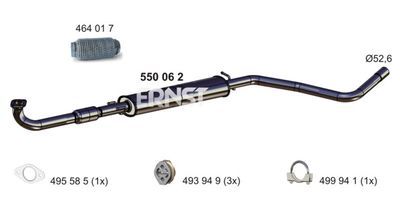  550062 ERNST Средний глушитель выхлопных газов