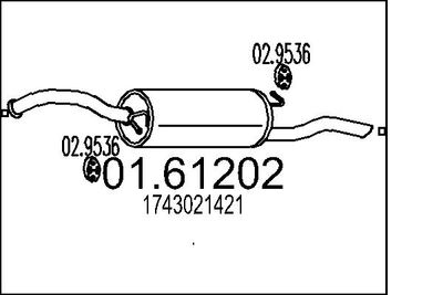  0161202 MTS Глушитель выхлопных газов конечный
