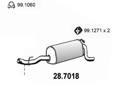  287018 ASSO Глушитель выхлопных газов конечный