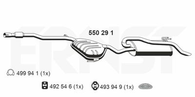  550291 ERNST Глушитель выхлопных газов конечный