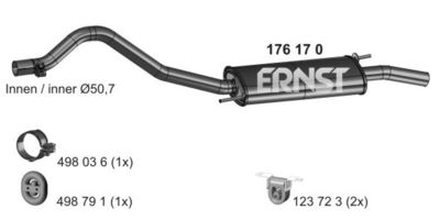  176170 ERNST Глушитель выхлопных газов конечный