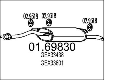  0169830 MTS Глушитель выхлопных газов конечный