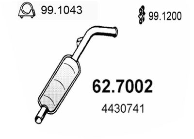  627002 ASSO Глушитель выхлопных газов конечный