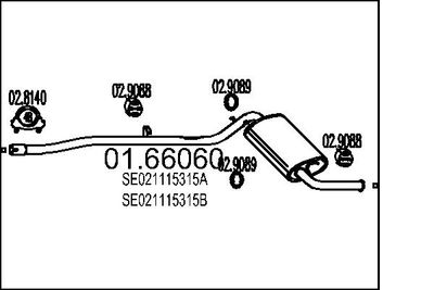  0166060 MTS Глушитель выхлопных газов конечный
